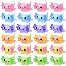 300 Pcs Mini Axolotl Resin Figures Set, Multicolor Miniature Animal Toys picture