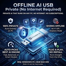 Offline AI USB Private (No Internet Required) ⚡ Automatic Local Model Selection picture