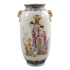 Chinese famille rose porcelain vase with Magu and Shoulao, Jingdezhen, c. 1870 picture