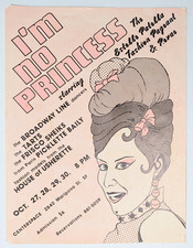 Vintage I'm No Princess Handbill Estelle Patella San Francisco Theater Flyer picture