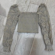 Urban-outfitters Women's Cream and Grey Crop-top picture
