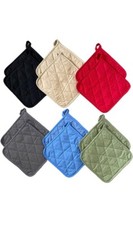 Potholder Pack of 12 - Heat Resistant Cotton 8x8 Kitchen Linens Multi Colors picture
