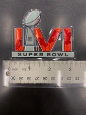 OFFICIAL PLASTIC Super Bowl LVI 56 Flex Chrome Rams vs Bengals Patch picture