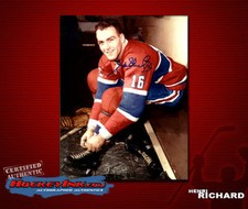 HENRI RICHARD Signed Montreal Canadiens 8 x 10 Photo - 70137 picture