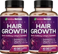 2 PACK NEW Rainbow Nutrients Advanced Hair Growth- Prevent Hair Loss picture