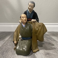 Vtg Hakata Urasaki Man Figurine Japan collectible Very Rare Kneeling Kimono picture