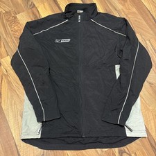 Vintage Nike Bauer Hockey Warm Up Track Jacket M Black Gray Full Zip Y2K Swoosh⁠ picture