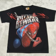 Vintage 2004 Spider-Man 2 Movie Promo Shirt L Youth Freeze Villians Beware Y2K  picture