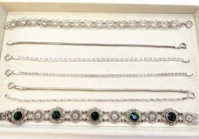 Vintage Italian 925 Sterling Silver Bracelet Lot Filigree & Mixed Chains 33.59g picture