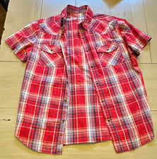 Mossimo Supply Co. Men's M Red Plaid Short Sleeve Button-Up Shirt picture