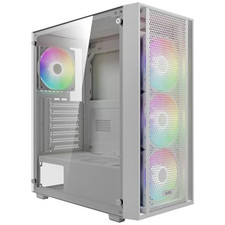 GAMDIAS White ATX Mid Tower Gaming Computer PC Case with Side Tempered picture