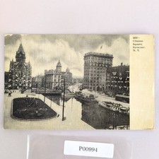 Clinton Square Syracuse New York 1908 Postcard B&W Photo NY PC 1900s picture