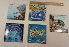 Vintage Italian Ceramic Tile Plaques Lot 5 Capri Amalfi Salerno Italy 6x6 picture