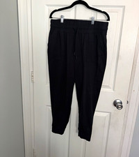 Mondetta Womens Black Jogger Pants L Drawstring Poly/Spandex Tapered Stretch picture