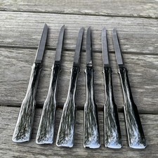 Carvel Hall Stainless Steel Knife Set of 6 Steak Knives Stainless Silver USA picture