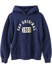 GAP Kids Original 1969 Hoodie Youth L 14/16 Navy Graphic Pullover Sweatshirt picture