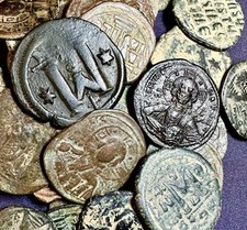 Genuine Large Christ And Other Ancient Byzantine Coins 6th-13th Century AD picture