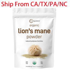MicroIngredients Organic Lions Mane Mushroom Powder Pure Fruiting Body Superfood picture
