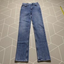 Reformation Liza High Waist Straight Leg Jeans Size 24 Lanai Wash 90s Tencel picture