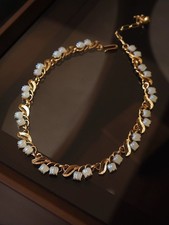 Vintage Lily of the Valley Necklace – Gold  Floral Romantic Retro Jewelry picture