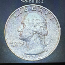 1978 Washington Quarter Philadelphia Mint Business Strike. KM#164 Rim Errors picture