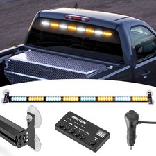 Emergency Hazard Warning Strobe Traffic Advisor Light Bar 48 LEDs Amber White picture