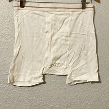 Vtg Hanes Men's Sz 38 White Underwear Knit Shorts Cotton Made in USA picture