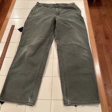 Carhartt B11 MOS Pants Mens 36x32 Moss Green Carpenter Duck Canvas Workwear Nice picture