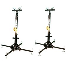 2 PCS 19Ft Heavy Duty Tower Lifter Crank Lighting DJ Concert Stand W/Outriggers picture