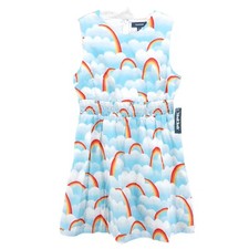 NWT ModCloth Dreamscape Sky Park Fit and Flare Dress Rainbow Clouds LARGE picture