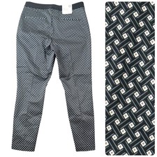 H&M Stretch Ankle Length Pants Womens 10 Navy Blue Office Academia Stretch picture