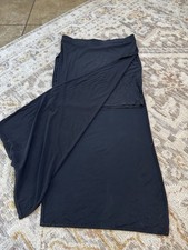 Helmut Lang Women’s Double Slit Stretch Jersey Midi Pull On Skirt Grunge Sz S picture