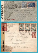 ARGENTINA 2 censor air covers 1942-45 Buenos Aires to USA picture