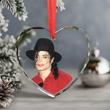 Michael Jackson Christmas Ornament, Celebrity Fan Holiday Gift, Acrylic or Glass picture