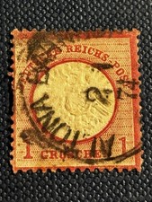Germany 1872-1874 Scott # 17 Red/white 1 Groshen Hinged VF used  picture