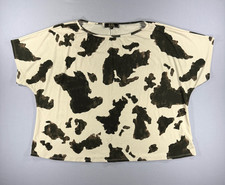 L&B Lucky & Blessed Western Cow Print Oversized Dolman Sleeve Top Blouse XL picture