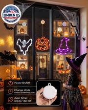 3 Pack Halloween Windows Lights - Pumpkin, Ghost, Hat with Timer picture