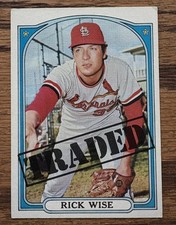 1972 TOPPS #756 RICK WISE ST. LOUIS CARDINALS TRADED HIGH NUMBER -- VG / EX picture