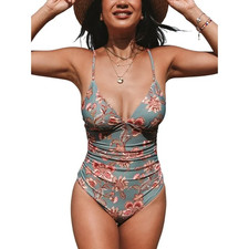 Cupshe Women's One Piece Swimsuit Tummy Control V Neck Bathing Suit Size L picture