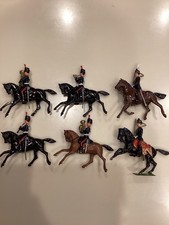  Britains Royal Artillery Mounted Soldiers On Horses Set Of 6 Vintage picture