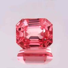 Natural Padparadscha Sapphire 40 Ct Ceylon Emerald Cut Certified Loose Gemstone picture