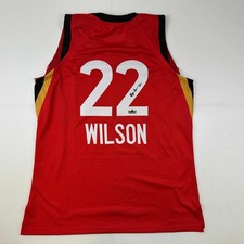 Facsimile Autographed A'ja Wilson Las Vegas Red Jersey Size Men's XL picture