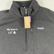 NWT Patagonia Better Sweater Mens Large  Black 1/4 Zip Fleece Pullover EY Logo picture