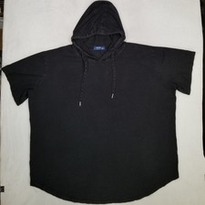 Aiyino Fashion Men's Black Short Sleeve Hoodie Shirt Size 4XL Pullover Casual picture