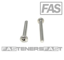 (25) M5-0.8 x35 Stainless Steel Phillips Pan Head Machine Screw DIN7985 A2 M5x35 picture