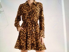 sam edelman NWT’s Leopard Long Sleeve Shirt Dress Size Large, $118.00. picture