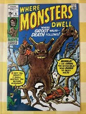 WHERE MONSTERS DWELL #6 1970 FN/VF REPRINTS 1ST APP OF GROOT  picture