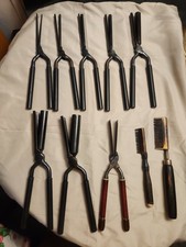 Vintage 10pc Kizure Marcel Stove Curling Iron Lot Flat Iron Reck Brass Hot Comb picture