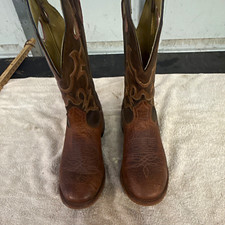 Boulet Men’s Brown Leather Pull-On Western Cowboy Boots US 8 picture