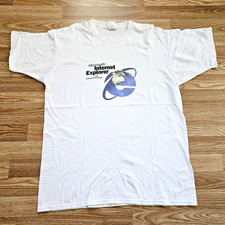Vintage 90s Microsoft Internet Explorer Tech T Shirt Fullsize S-5XL picture